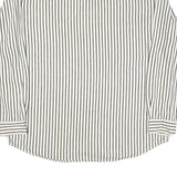 BUCKLE BAY Mens White & Black Striped Shirt XL Casual Cotton Blend Long Sleeve