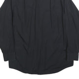 CALVIN KLEIN Mens Black Cotton Blend Shirt L Classic Button Down Smart Casual