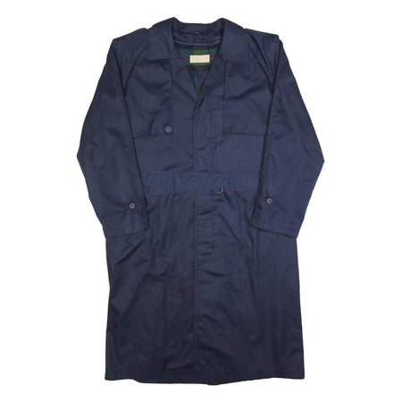 PIAN PUCCI Mens Navy Button Jacket L Cotton Blend Classic Trench Coat Long