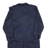 PIAN PUCCI Mens Navy Button Jacket L Cotton Blend Classic Trench Coat Long