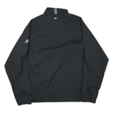 ADIDAS Mens Black Outdoor Jacket XL Polyester Blend Woven Plain Zip Stand-Up