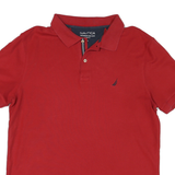 NAUTICA Mens Red Short Sleeve Slim Fit Cotton Polo Shirt XL Classic Casual