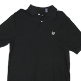 CHAPS Mens Black Polo Shirt Short Sleeve Plain M Classic Casual Cotton