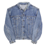 LEVI'S Mens Blue Denim Jacket L Cotton Classic Button Plain Casual Outerwear