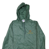 BAY SHORE Mens Green Nylon Hooded Zip Jacket XL Plain Lightweight Outdoor