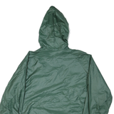 BAY SHORE Mens Green Nylon Hooded Zip Jacket XL Plain Lightweight Outdoor