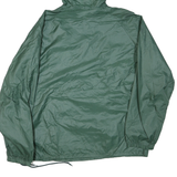BAY SHORE Mens Green Nylon Hooded Zip Jacket XL Plain Lightweight Outdoor