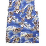 HAWAIIAIN Womens Blue Tropical Print Sleeveless Day Cotton Blend Dress M