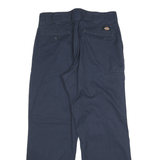 DICKIES Mens Cotton Blend Navy Relaxed Straight Trousers W32 L28 Workwear