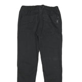 JEANEOLOGIE Mens Black Regular Fit Drawstring Cotton Blend Trousers W30 L29