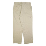 DICKIES Mens Cotton Blend Beige Regular Straight Trousers W40 L34 Workwear Zip