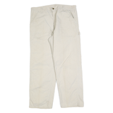 CARHARTT Mens Cotton Blend Cream Relaxed Straight Trousers W38 L30 Workwear