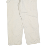 CARHARTT Mens Cotton Blend Cream Relaxed Straight Trousers W38 L30 Workwear