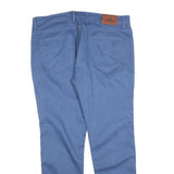 WALLPOLO Mens Cotton Blend Blue Slim Tapered Trousers W40 L32 Stylish Casual