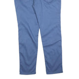 WALLPOLO Mens Cotton Blend Blue Slim Tapered Trousers W40 L32 Stylish Casual
