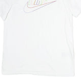 NIKE Mens White Colourful Logo Graphic T-Shirt L Short Sleeve Crew Neck