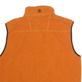 TIMBERLAND Mens Orange Sleeveless Zip Fleece Jacket M Polyester Outdoor Casual
