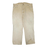 DICKIES Mens Jeans Beige Regular Straight Denim Fair W40 L28 Workwear Zip