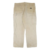 DICKIES Mens Jeans Beige Regular Straight Denim Fair W40 L28 Workwear Zip