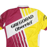 SMS Mens Yellow & Maroon Graphic T-Shirt S Short Sleeve 1/4 Zip Cycling Jersey