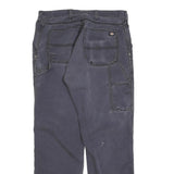 DICKIES Mens Cotton Blend Black Regular Leg Trousers W35 L32 Workwear Zip