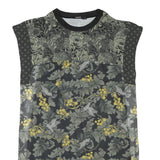 DESIGUAL Womens Grey & Yellow Floral Day Jersey Sleeveless Mini Dress Size M