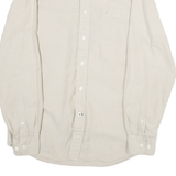NAUTICA Mens Beige & Blue Shirt S Cotton Classic Button-Down Long Sleeve Casual