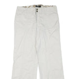 TRIBAL Womens Cotton Blend White Regular Leg Trousers W34 L30 Casual Summer Fit