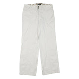 TRIBAL Womens Cotton Blend White Regular Leg Trousers W34 L30 Casual Summer Fit
