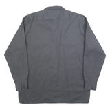 DICKIES Mens Grey Workwear Style L Cotton Blend Shirt Long Sleeve Button Pocket