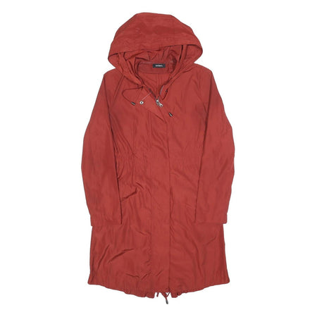 MAX&CO Womens Red Nylon Hooded Jacket XS Lightweight Zip Closure Casual