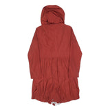 MAX&CO Womens Red Nylon Hooded Jacket XS Lightweight Zip Closure Casual