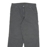 CARHARTT Mens Cotton Blend Grey Relaxed Straight Trousers W31 L26 Workwear Zip