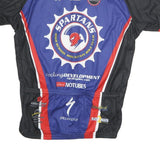 VOLEA Mens Black & Blue Spartans Cycling Jersey M Short Sleeve High Neck