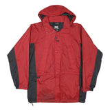 HELLY HANSEN Mens Red & Black Outdoor Zip Jacket M Polyester Blend Hooded
