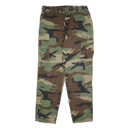 AMERICAN APPAREL Mens Cotton Blend Camouflage Trousers Regular Fit W36 L33 Cargo