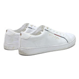 TOMMY HILFIGER Womens Leather White Low Top Trainers UK 7 Stylish Casual