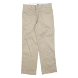 DICKIES Mens Cotton Blend Beige Regular Fit Straight Trousers W32 L30 Workwear