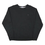 CHAMPION Mens Black Crew Neck L Sweatshirt Cotton Blend Pullover Classic Logo