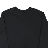CHAMPION Mens Black Crew Neck L Sweatshirt Cotton Blend Pullover Classic Logo