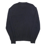 POLO RALPH LAUREN Mens Navy Blue Plain Crew Neck Basic Knit Jumper L Cotton