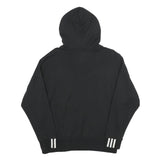 ADIDAS Womens Black Hoodie UK 10 Cotton Casual Pullover Drawstring