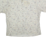 CAMPIA MODA Mens White & Grey Floral Pattern Shirt XL Cotton Casual Summer