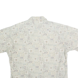 CAMPIA MODA Mens White & Grey Floral Pattern Shirt XL Cotton Casual Summer