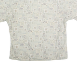 CAMPIA MODA Mens White & Grey Floral Pattern Shirt XL Cotton Casual Summer