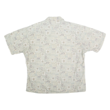 CAMPIA MODA Mens White & Grey Floral Pattern Shirt XL Cotton Casual Summer