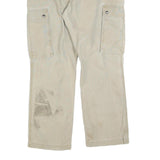 CARHARTT Mens Relaxed Fit Beige Cargo Trousers W32 L30 Cotton Blend Zip Closure