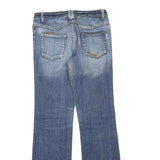 YARRTER Womens Blue Regular Fit Straight Denim W30 L32 Zip Cotton Blend Casual