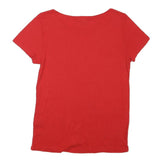 RALPH LAUREN SPORT Womens Red Basic Top Short Sleeve Crew Neck L Cotton Blend
