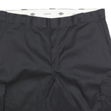 DICKIES Mens Black Cargo Shorts 2XL W44 Loose Fit Workwear Pocket